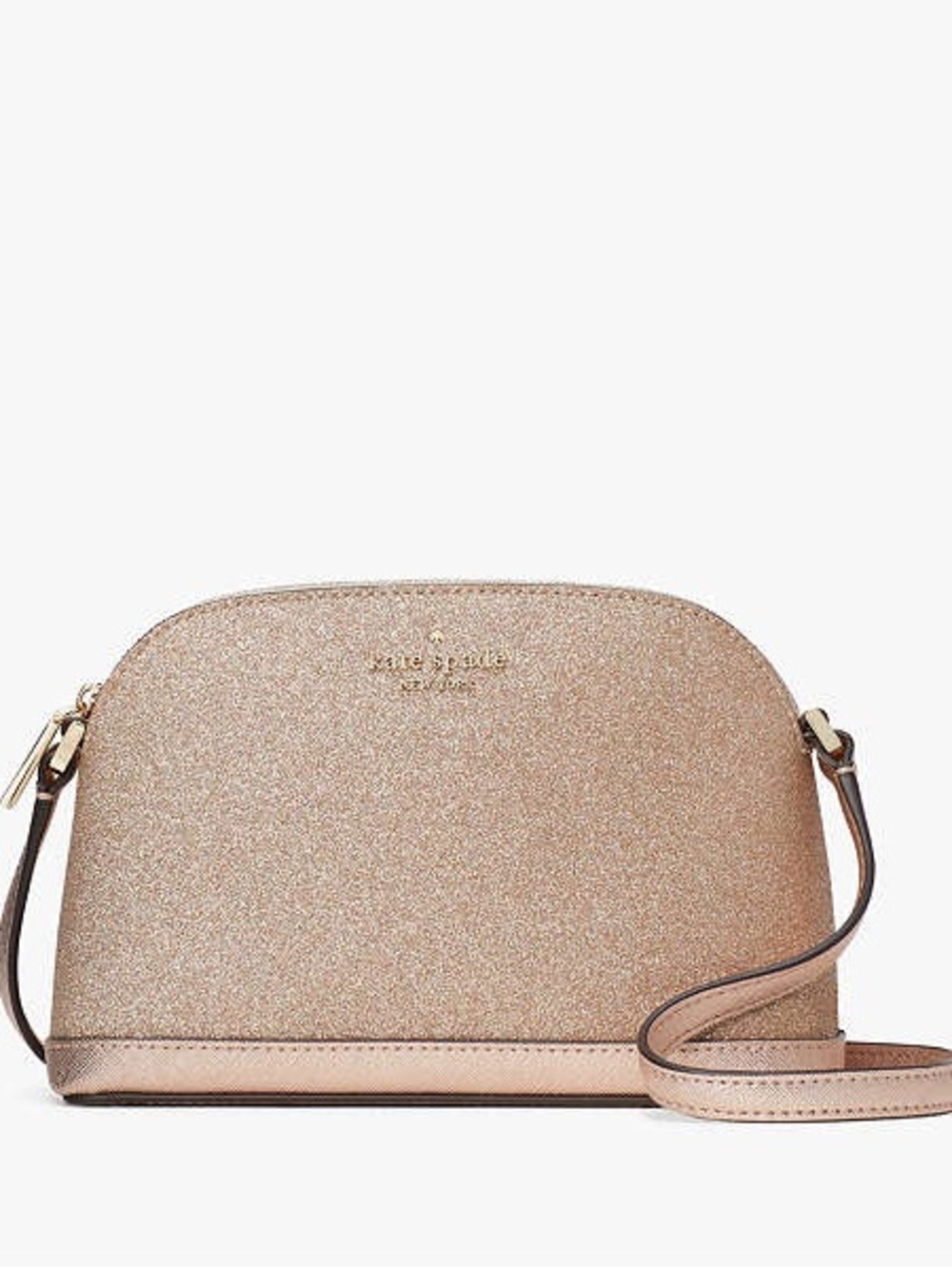 Kate Spade New York Rose Gold Tinsel Small Dome Crossbody Bag NWT